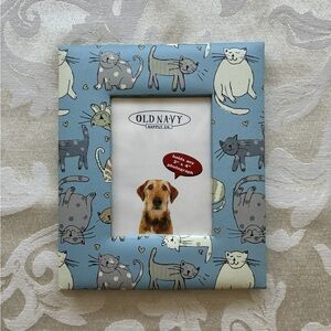 NWOT Old Navy Cat Picture Frame Light Blue 5" x 6" (Fits 3" x 4" Photo)